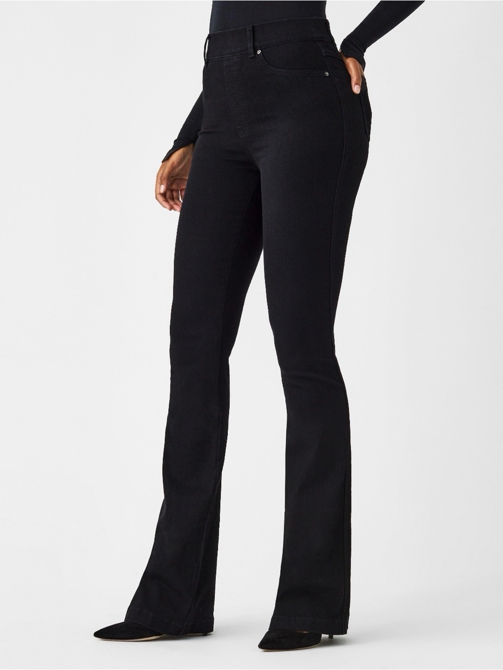 SPANX SPANXshape EveryWear Flare Jeans Medium Clean Black High Rise